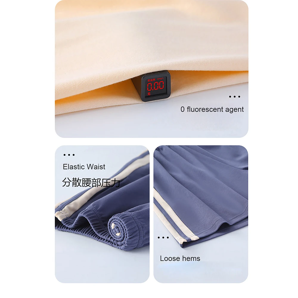 Cute Print Women's Summer Suit 100% Cotton Pijamas Sets for Women Causal Loose Short Sleeve Sleepwear+Elastic Pajamas Shorts