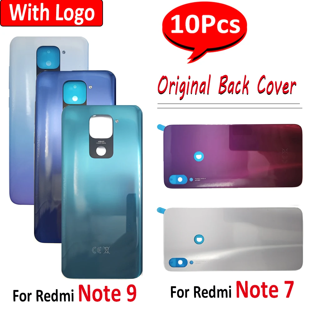 

10 шт., задняя крышка батарейного отсека с боковой кнопкой для Xiaomi Redmi Note 7