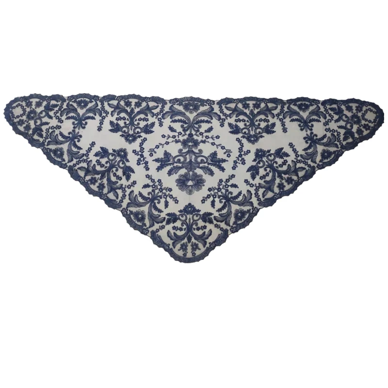 

Triangular Rayon Thread Catholic Veil For Women Head Covering Lace Chapel Shawl