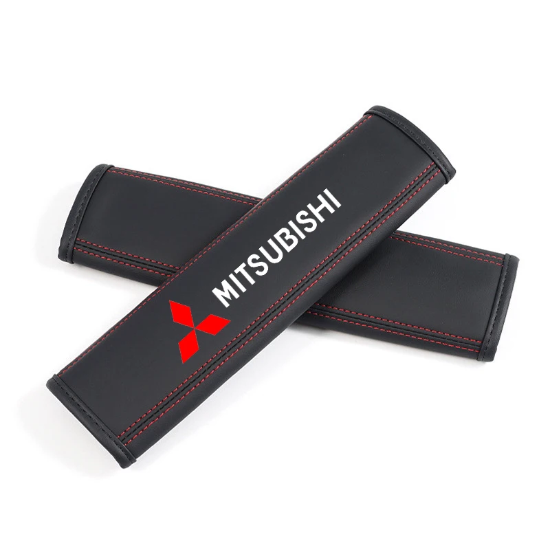 

2 шт. кожаный автомобильный ремень безопасности, накладки на плечо для Mitsubishi Asx Lancer Outlander Pajero Ralliart, автомобильные аксессуары