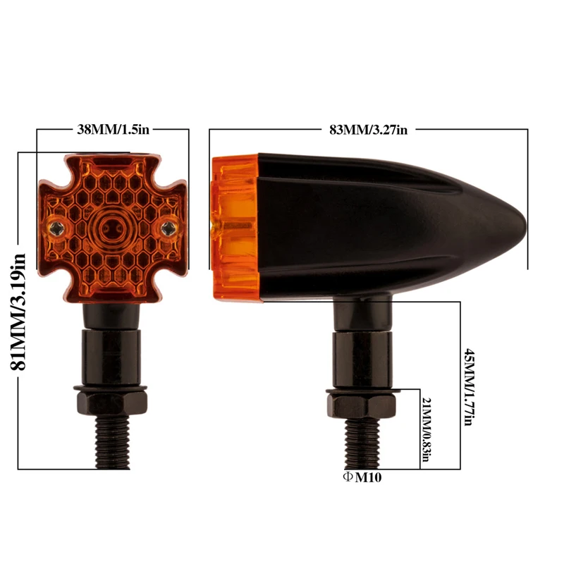 2 шт. поворотники для мотоцикла 10 мм