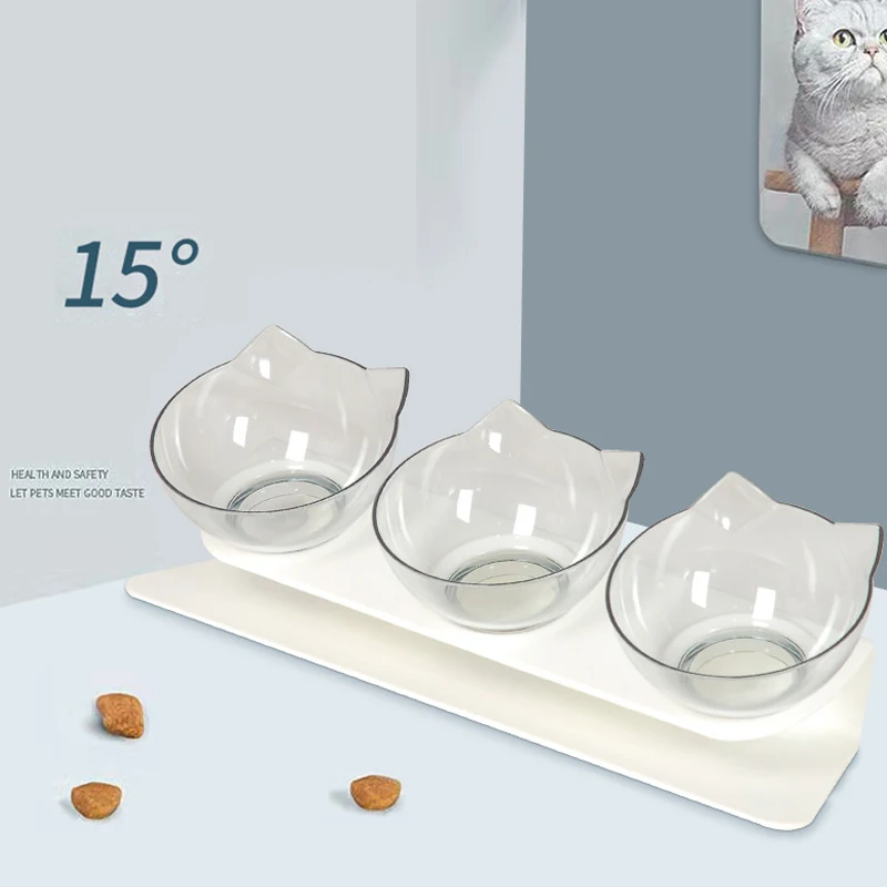 Non-Slip 3 In 1 Cat Bowl Dog Bowl with Stand Pet Feeding Cat Water Bowl for Cats Food Pet Bowls for Dogs Feeder Product Supplies