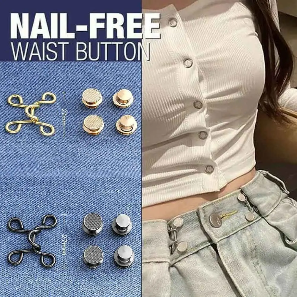 Sewing Removable Detachable Resuable Waist Closing Nail-free Waist Buckle Waist Buckle Extender Adjustable Snap Button