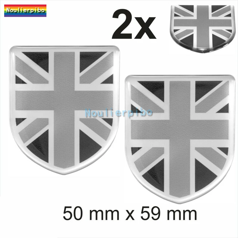 2x GB Черный Юнион Джек Великобритания 3D Автомобильная наклейка Купол Стикер