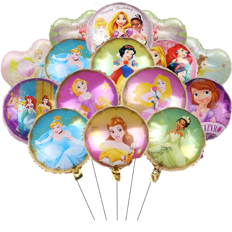 

Disney Princess Theme Balloon Snow White Mermaid Princess Bell Sofia Cinderella Foil Balloons Girl's Birthday Party Decoration