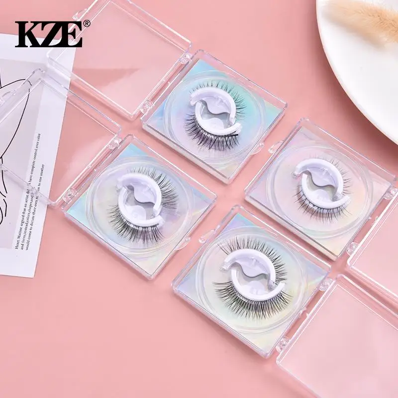 

1Pair Reusable Self-adhesive False Eyelashes 3D Mink Lashes Glue-free Eyelash Extension 3 Seconds to Wear No Glue Needed Lashes