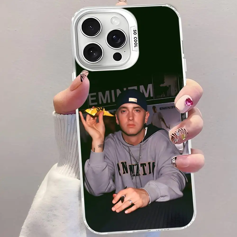 Фото Чехол для телефона Super Rapper Eminem, цвет серебристый, для iPhone 17 16 15 14 13 12 11 Pro Max Plus №3