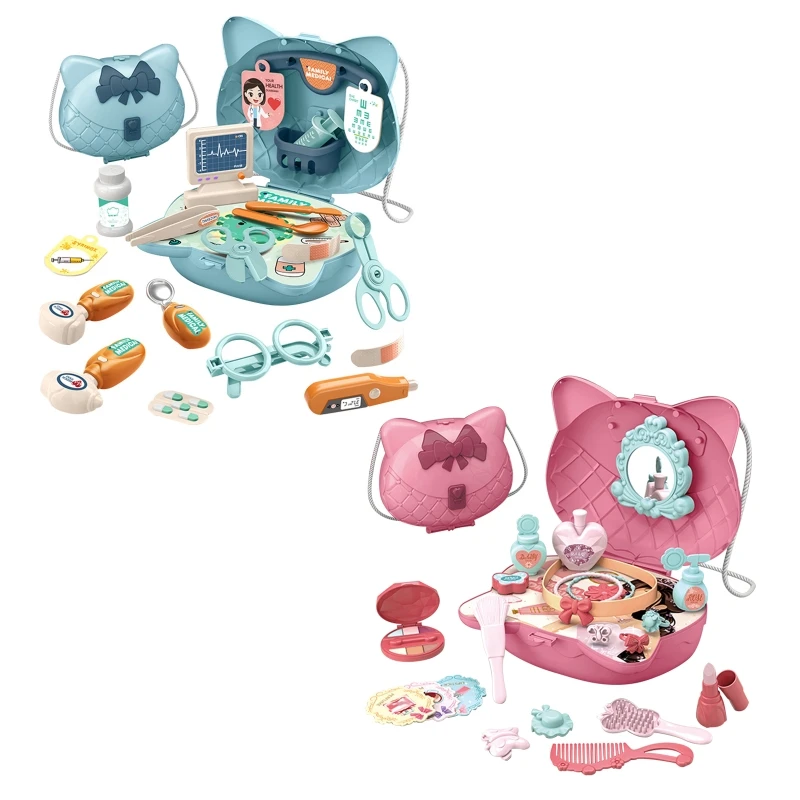 

77HD Cute Cosmetic Compact Makeup Playset Dollhouse Girl Pretend Play Game Accessory
