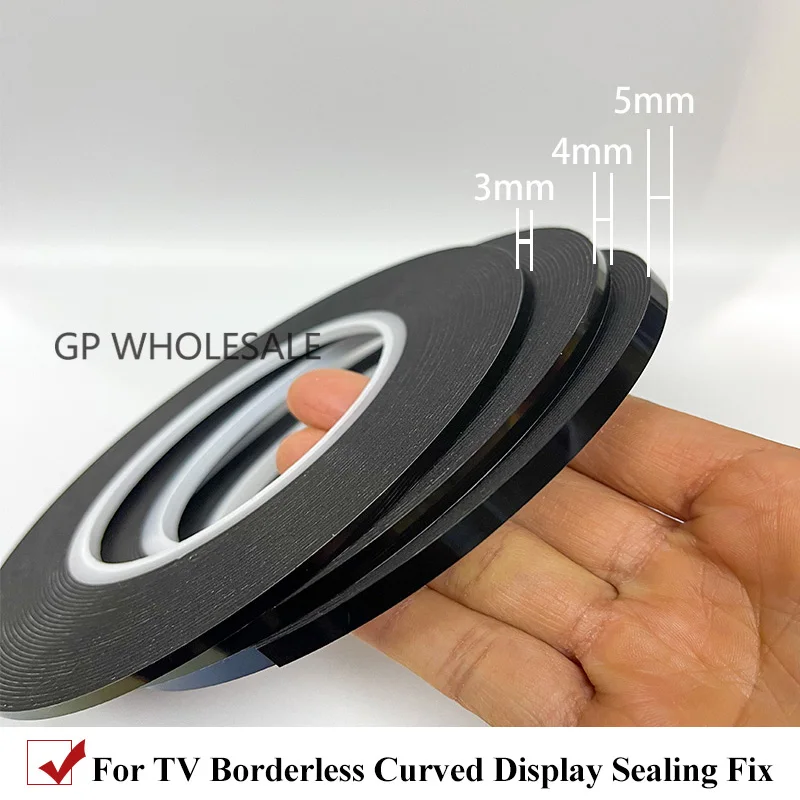 10roll 3mm/4mm/5mm Double Sided Adhesive Foam Tape for Frameless LCD Screen TV Set Borderless Curved Display Seal Masking Repair