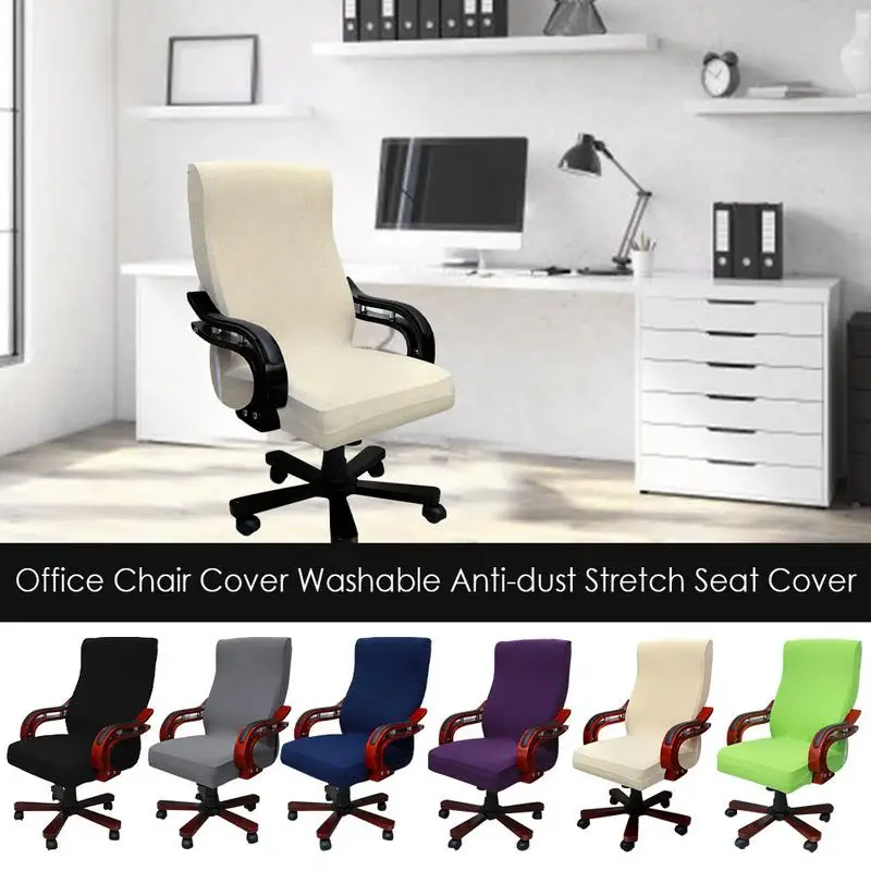 

Office Chair Cover Jacquard Office Computer Chair Cover Washable Anti-dust Stretch Removable Seat Cover For Home Armchair 1 Pc