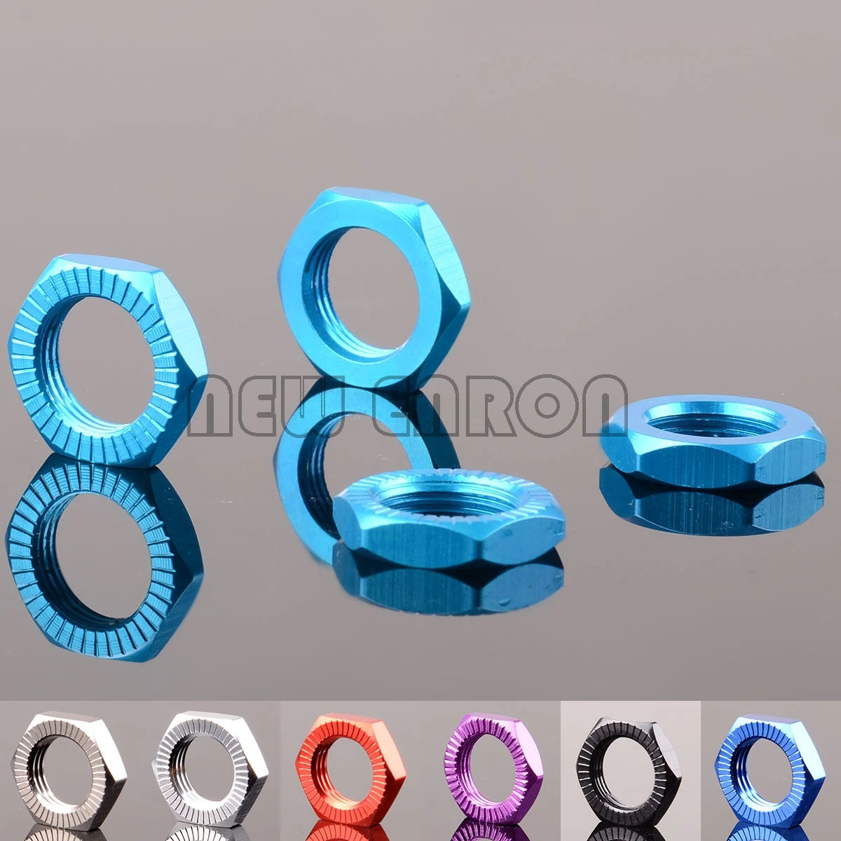 

NEW ENRON #7758 Aluminium 17mm Wheel Hex Nuts Mount Splined Serrated Metal 4Pcs for 1/5 RC Car Traxxas E-Revo VXL X-MAXX 77086-4