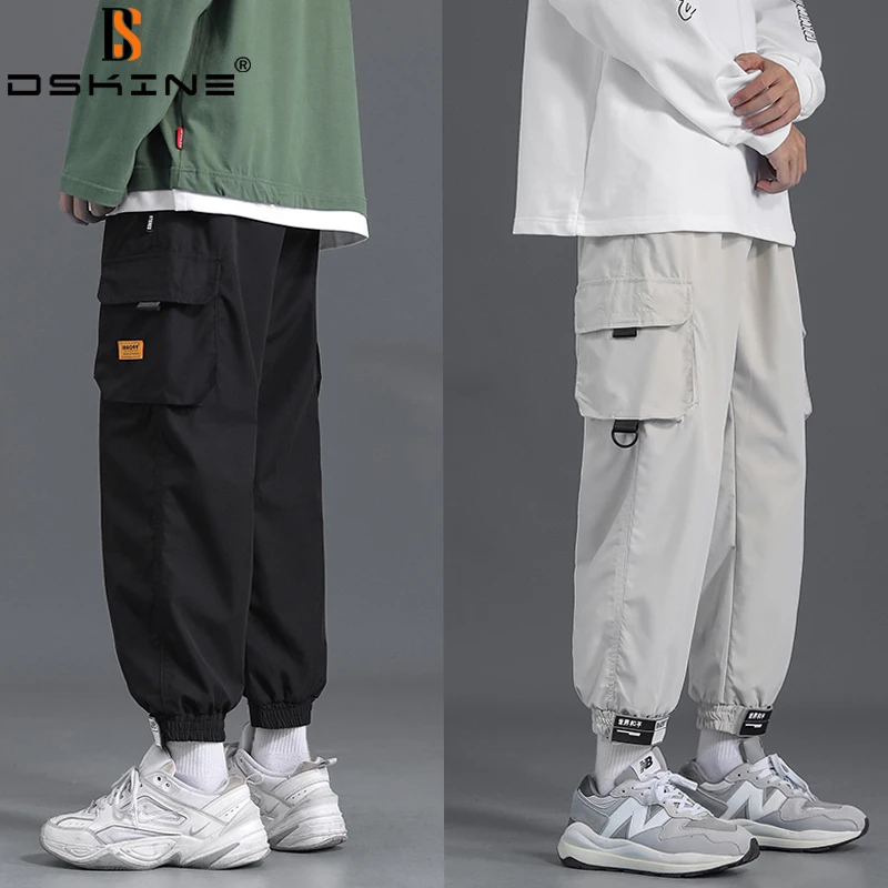 

Men Spring High Quality Military Lace-Up Overalls Fashion Casual Multiple Pockets Hip Hop Pants Street Outdoor Jogging Pants Men