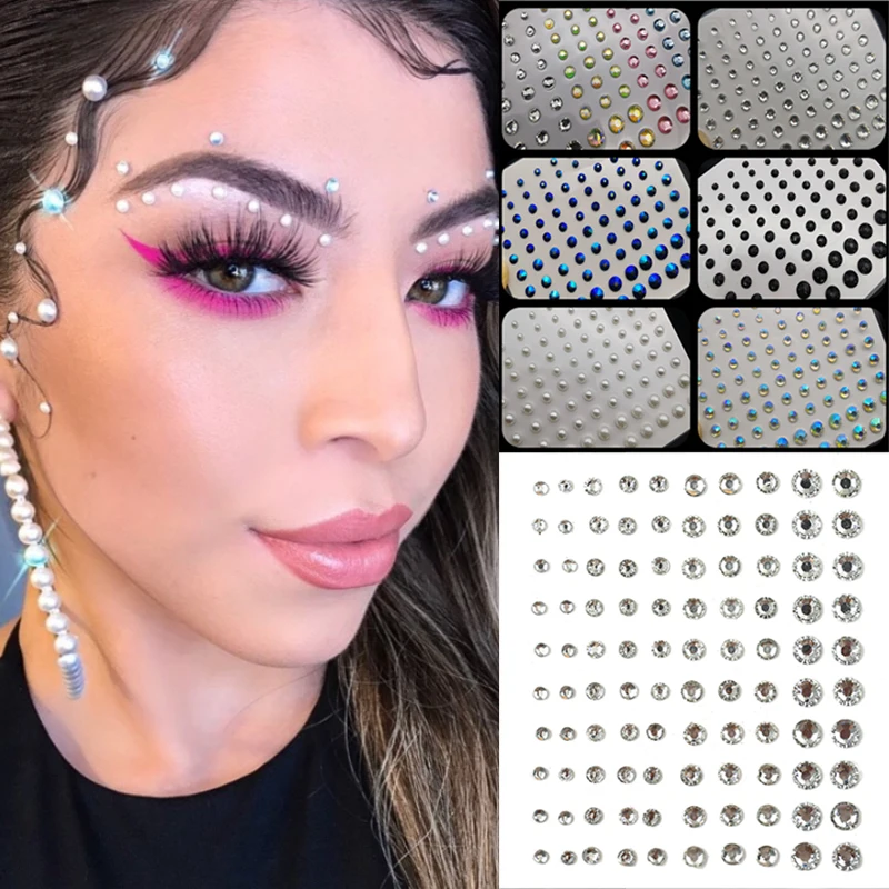 

3D Face Eyes Diamond Sticker Temporary Tattoo Glitter Eyeliner Eyebrow Makeup Crystal Tattoo Sticker Rhinestone Eye Makeup Tools