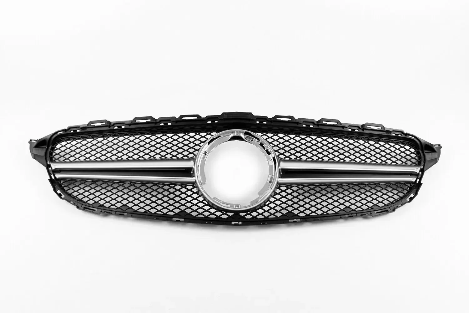 Новый! Для Mercedes-Benz W205 C Class 2019-2021 C200 C43 AMG Серебристая передняя решетка + глянцевый