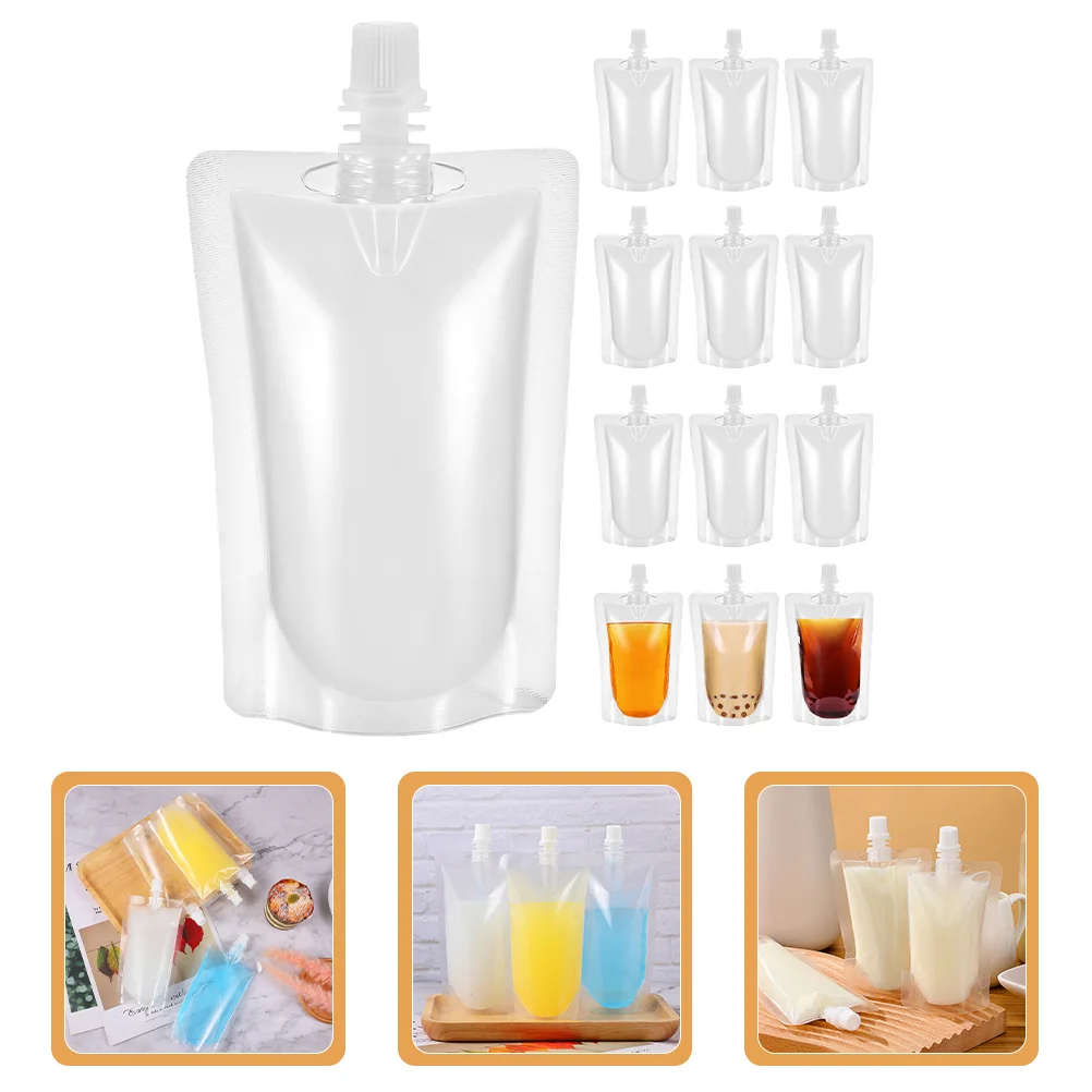 

Self-supporting Nozzle Bag Transparent Juice Bags PE Beverage Multi-function Soy Milk Clear Drink Pouches