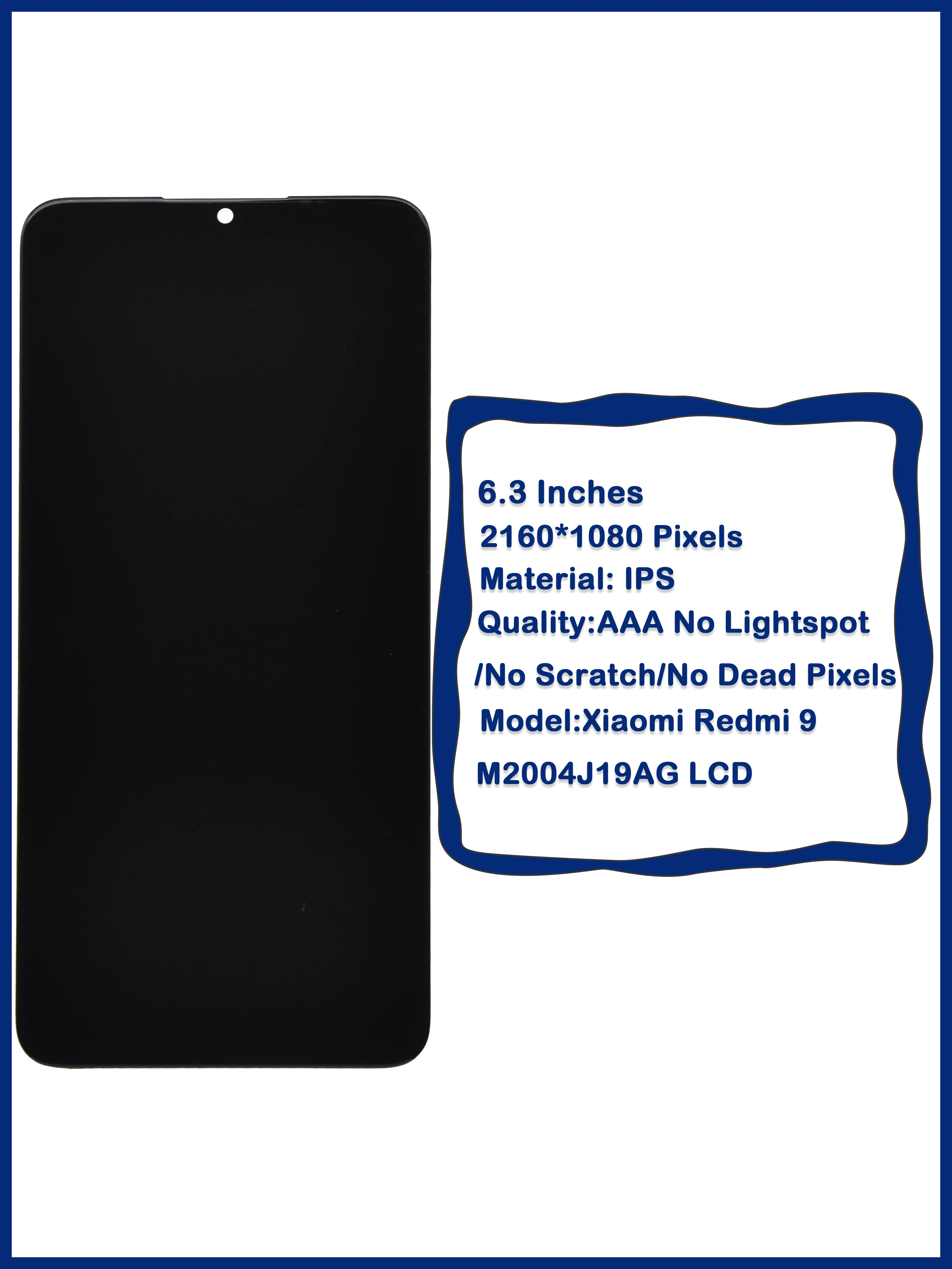 ЖК-дисплей 6 53 &quotдля Xiaomi Redmi 9 M2004J19AG дисплей с сенсорным экраном и дигитайзером в