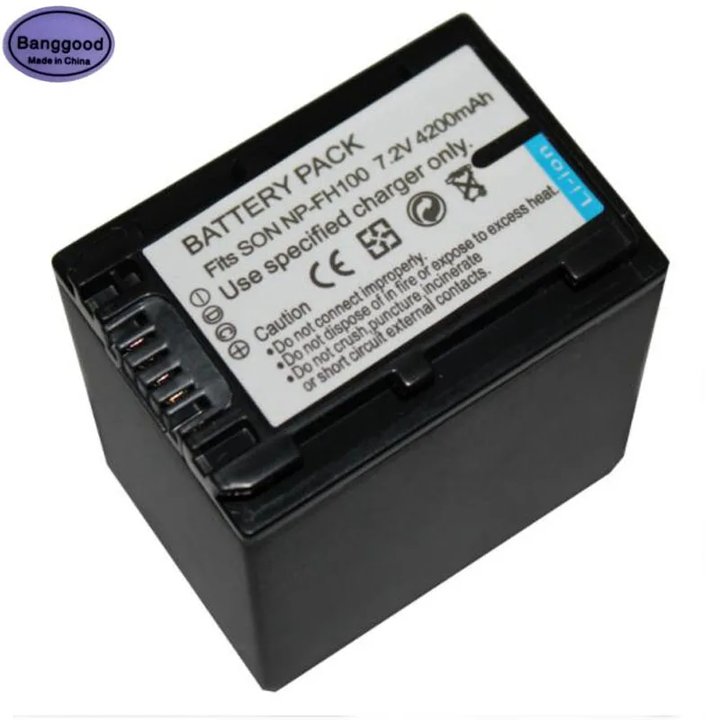 

7.2V 4200mAh NP-FH100 NPFH100 Camera Battery For SONY DCR-SX40 SX40R SX41 HDR-CX105 FH90 FH70 FH60 FH40 FH30 FP50 SR42E SR45E