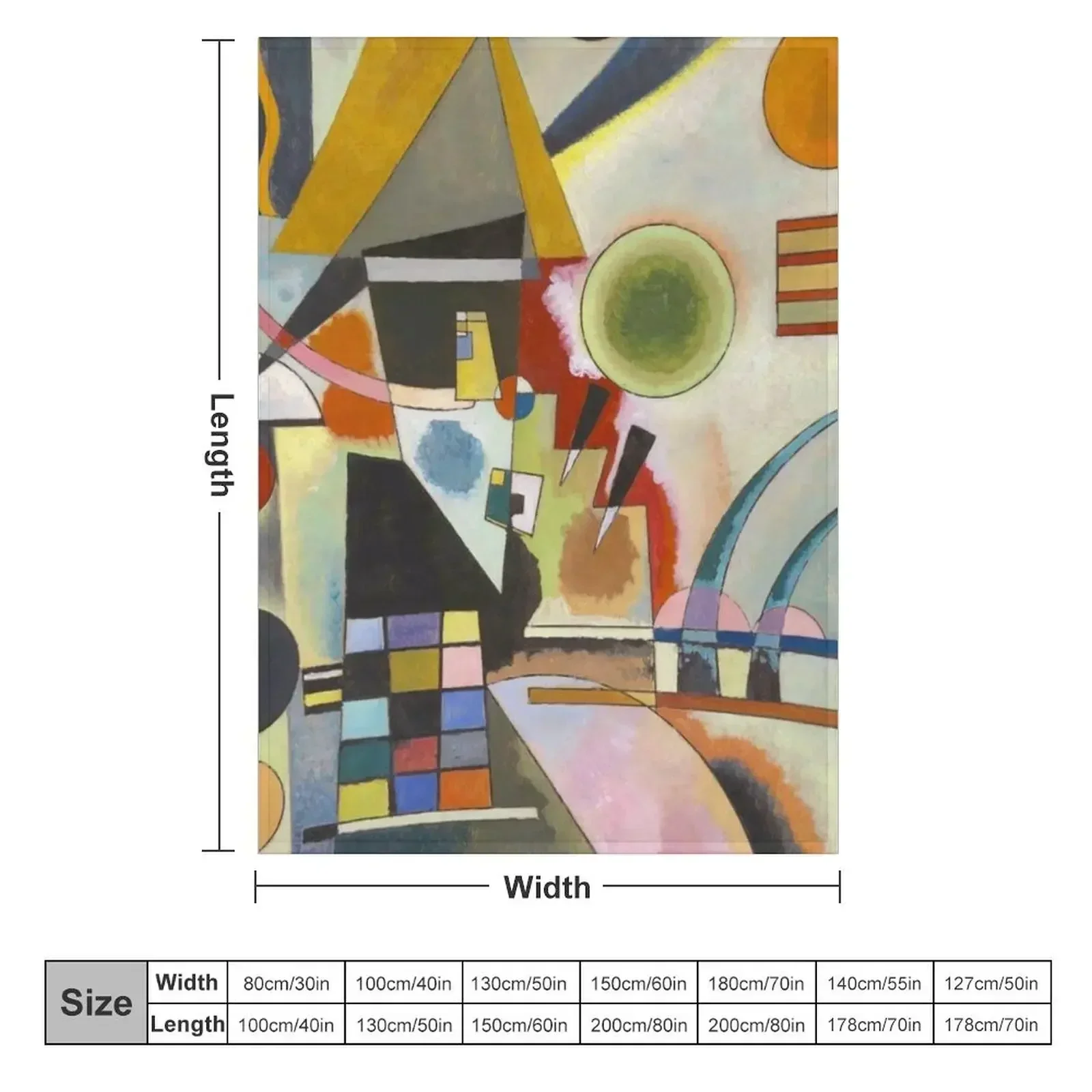 Красивое винтажное одеяло Василий Кандинского с абстрактной живописью мягкие