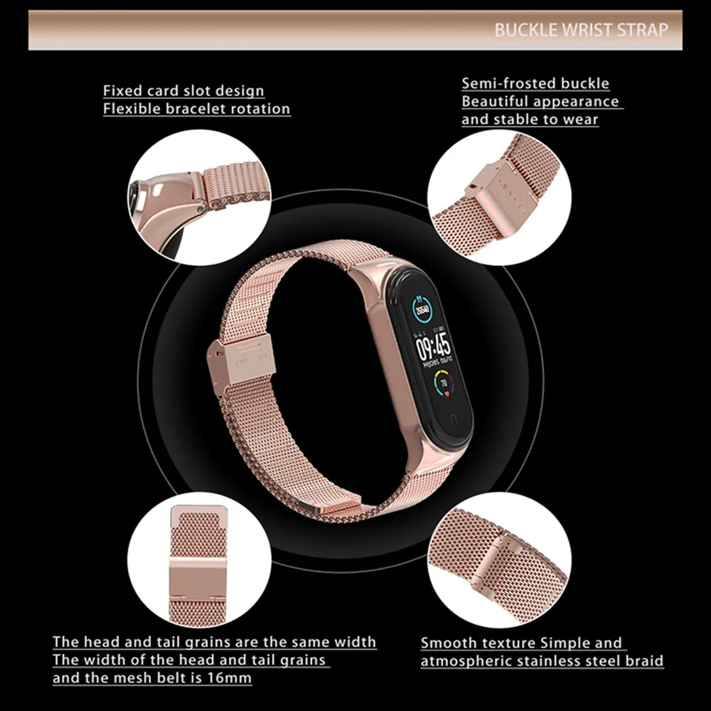 Strap for Mi Band 7 6 5 4 3 Metal Milanese Bracelet On Mi Band 7 6 Wristband Stainless Steel Mi Band6 Strap For Xiaomi Miband7