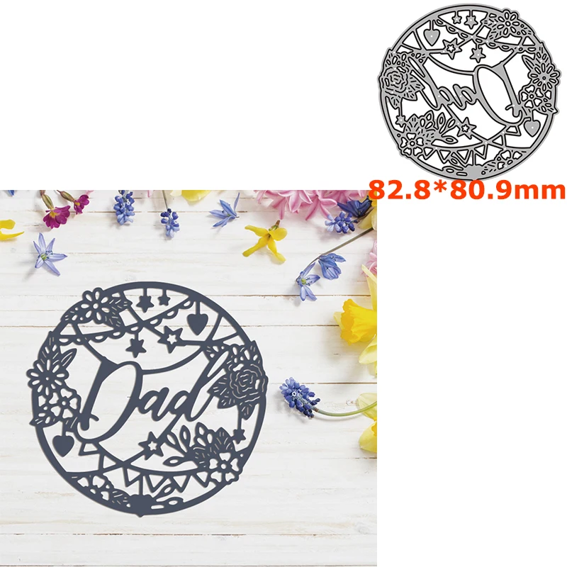 

Dad Flower Circle Frame Metal Cutting Dies DIY Scrapbooking Crafting Knife Mould Blade Punch Stencils Mold 2022 Hot Sal