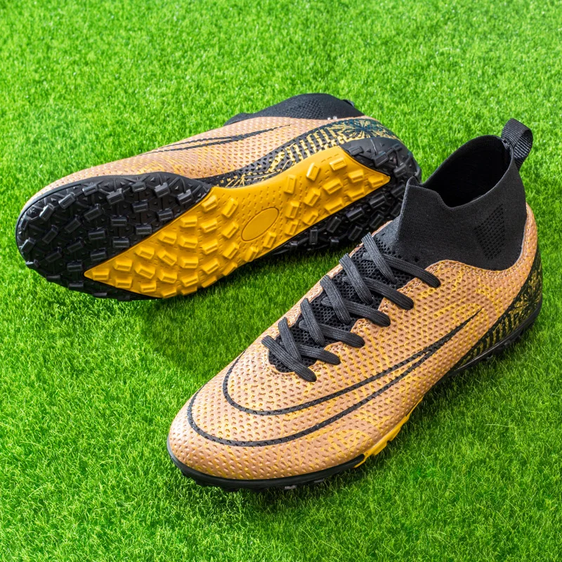 High Ankle Soccer Shoes Men Ultralight Indoor Football Boots Boys Non-Slip Long Spikes Football Trainers Sneakers Dropshipping