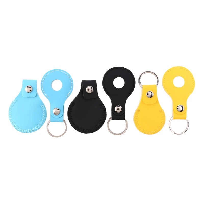 

6Pcs PU Leather Case With Key Ring Buckle Sleeve Locator Location Tracker Protective Cover Shell For Airtags Finder