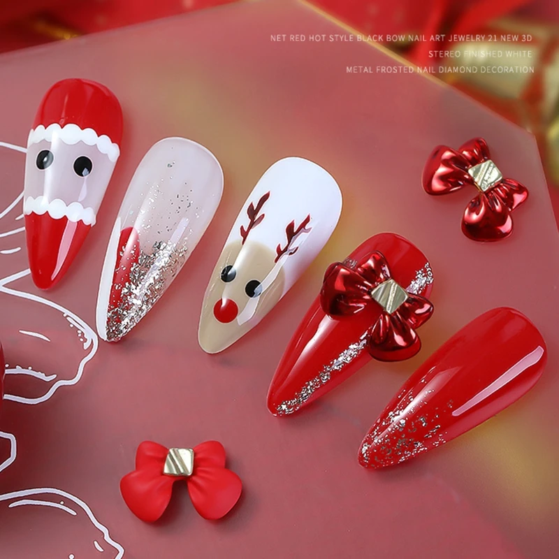

3d Nail Art Charms Bows for Women Girls Manicure Tips Decor DIY Nail Art Drop Shipping