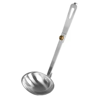outdoor camping tableware foldable spoon soup ladle stainless steel abrasion resistant portable cooking spoon tool