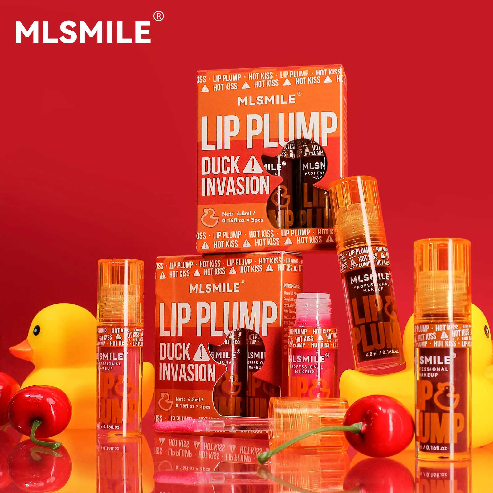 MLSMILE 3 шт. масло для губ с утиным ртом увлажняющий фруктовый аромат зеркальный