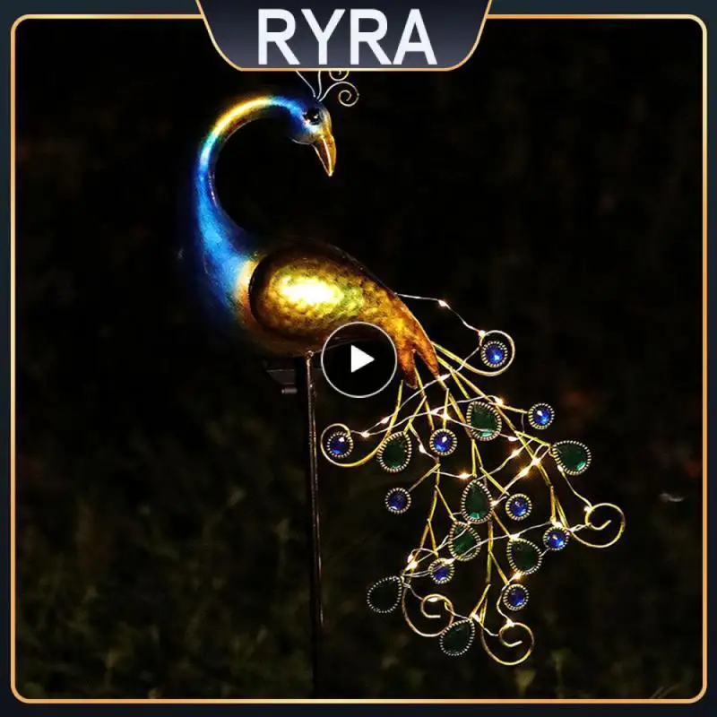 

Солнечный Павлин ландшафт планшетофон креативный павильон двор ландшафт декоративная лампа садовый декор светильники с заземлением