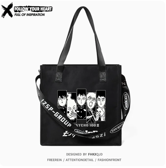 

Anime Mob Psycho 100 Mob Crossbody Canvas Bags School Bag Unisex Messenger Bag Handbag Shoulder Bag 1579