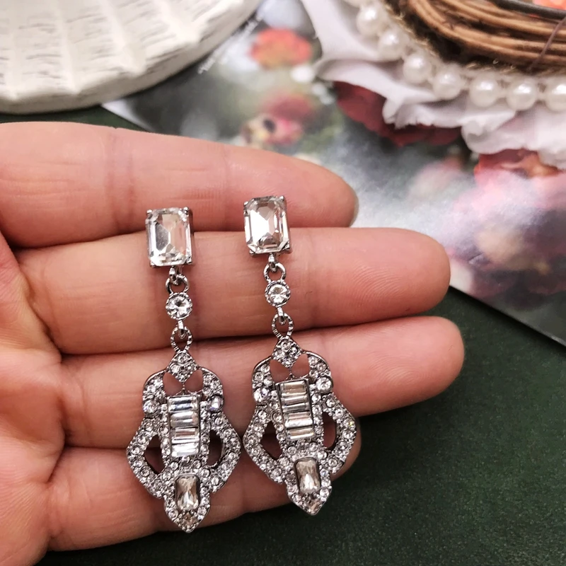 

Rhinestone Earrings Crystal Pendant Drop Pendientes Accessories Party Jewelry