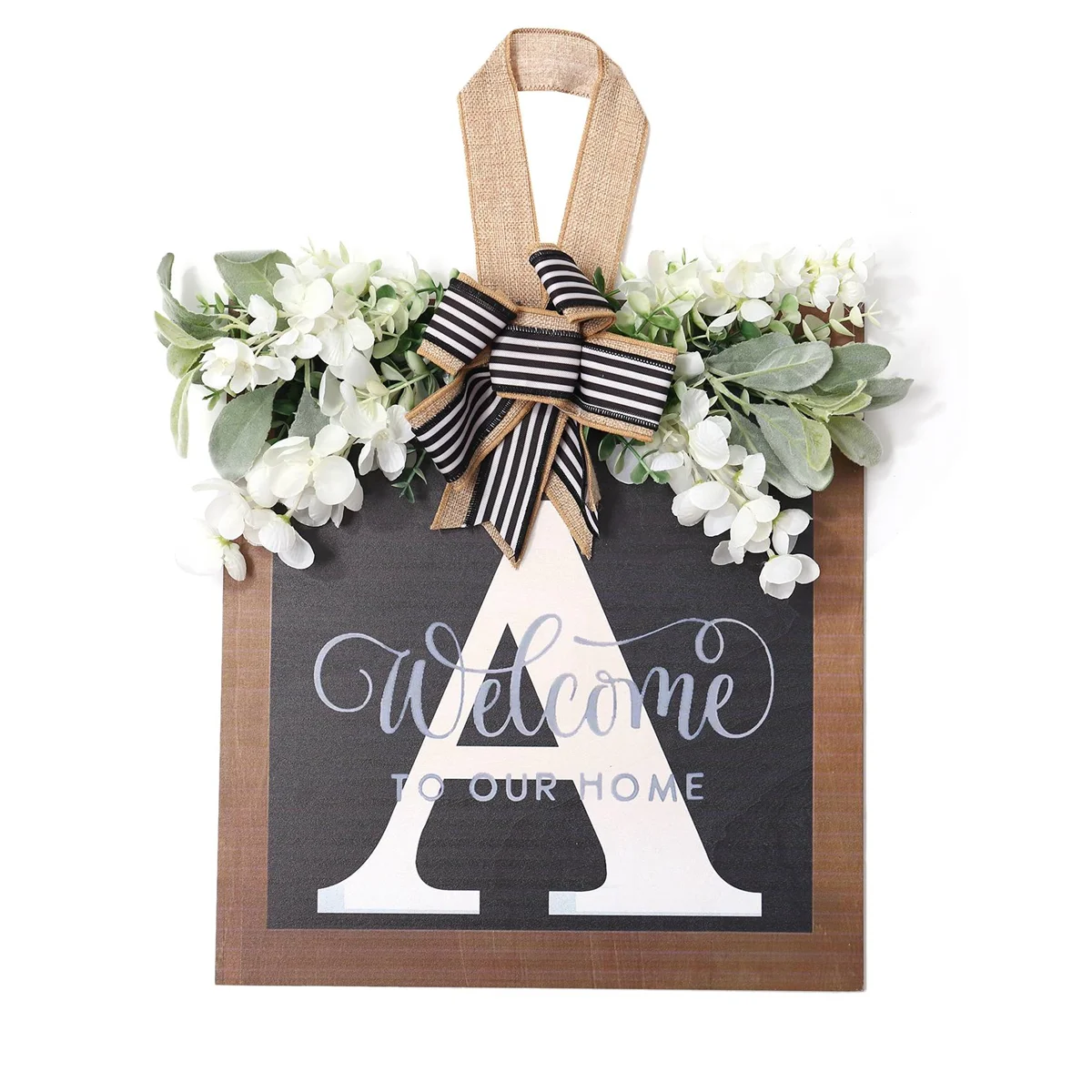 

Новогодний венок для входной двери, 16-дюймовый венок для фермерского дома, весенний венок для входной двери, Декоративная вешалка для наружной двери (A)