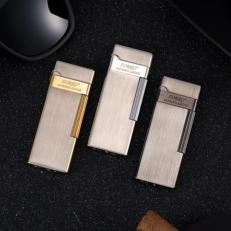 Цена Новинка 2022, тонкая легкая латунная надувная Зажигалка Zorro 6 мм с боковым огнем, подарок, аксессуары для курения, мужские гаджеты