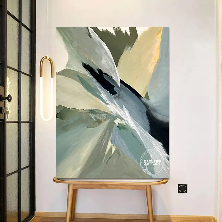 

Домашнее украшение для стен большого размера, зеленая акриловая Картина на холсте, искусство и ремесло, без рамки, абстрактные африканские ...