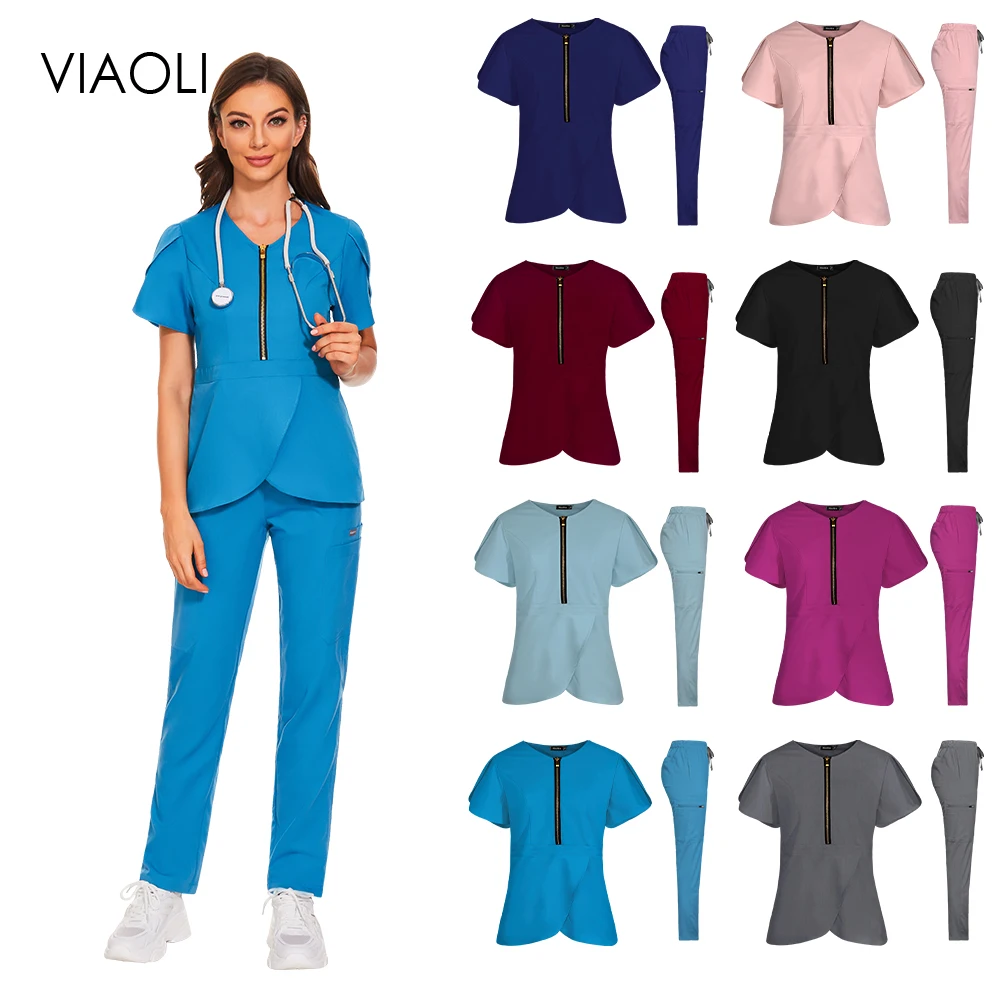 

Medical Surgical Scrubs Uniforms Pet Grooming Spa Working Clothes Operating Room Dental Clinic Lab Doctor Nurse Working Uniforms