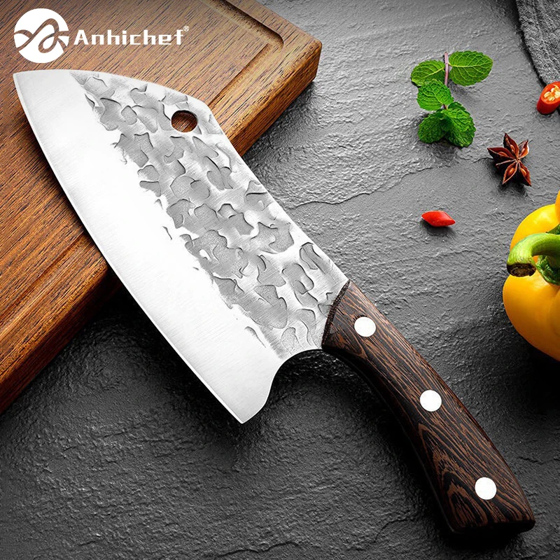 

Многофункциональный кованый нож ручной работы для убоя, высококачественные кухонные ножи из нержавеющей стали, нож для нарезки мясника, шеф-повара, нож мясника