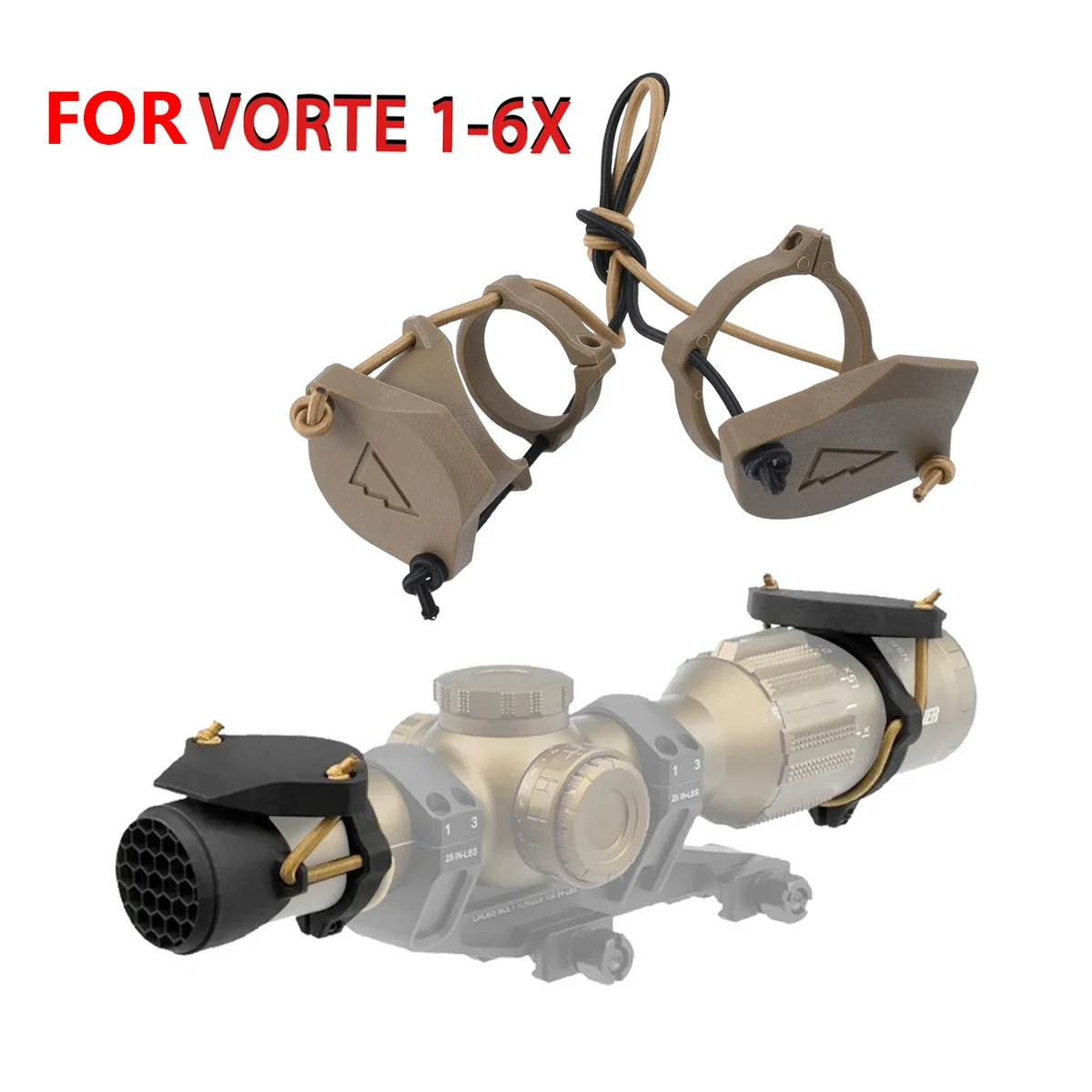 Фото Защитные чехлы для тактических оптических прицелов VORTE 1-6X M300 M600, откидные защитные крышки для прицелов, аксессуары для охотничьих ружей №1