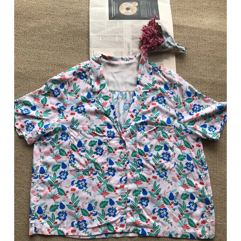 Женская рубашка Весна-лето 2020 новинка цветная с принтом масляной живописи