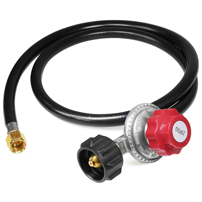 

High Pressure Propane 0-20 Psi Adjustable Regulator With 4Ft Qcc1/Type1 Hose - Fits For Propane Burner Turkey Fryer Smoker And M