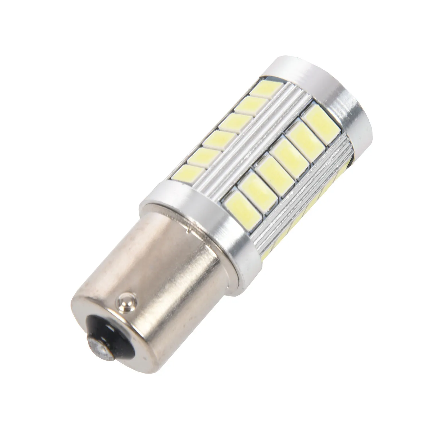 

BA15S 12V White LED Sidelight Indicator Car Light Bulb 1156 P21W Silver 33-LED