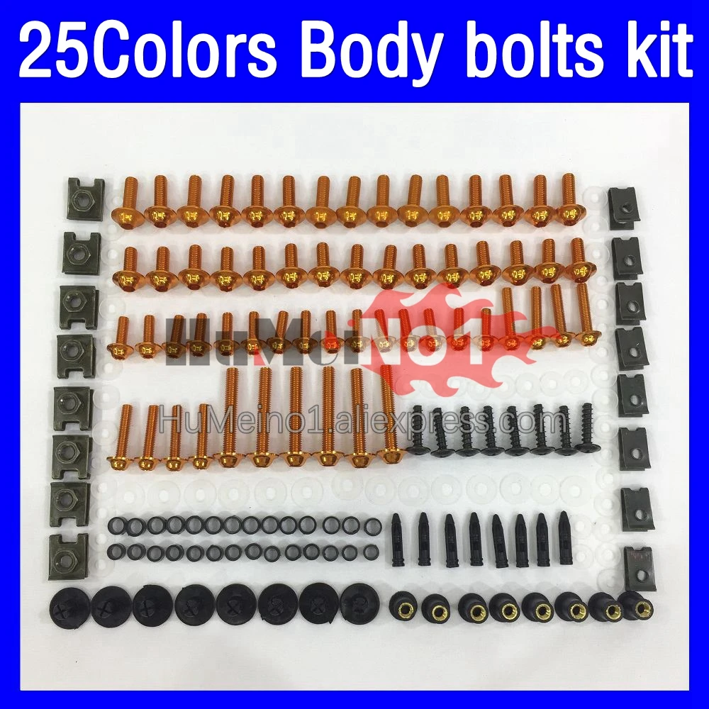 

268ps Fairing bolts full screw kit For HONDA CBR1100XX Blackbird CBR1100 CBR 1000 XX 96 97 98 1999 2000 01 Body bolt screws Nuts