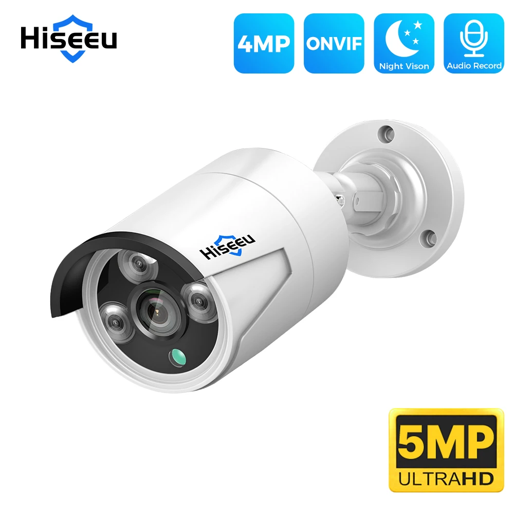 Hiseeu 5MP 4MP POE IP камера видеонаблюдения