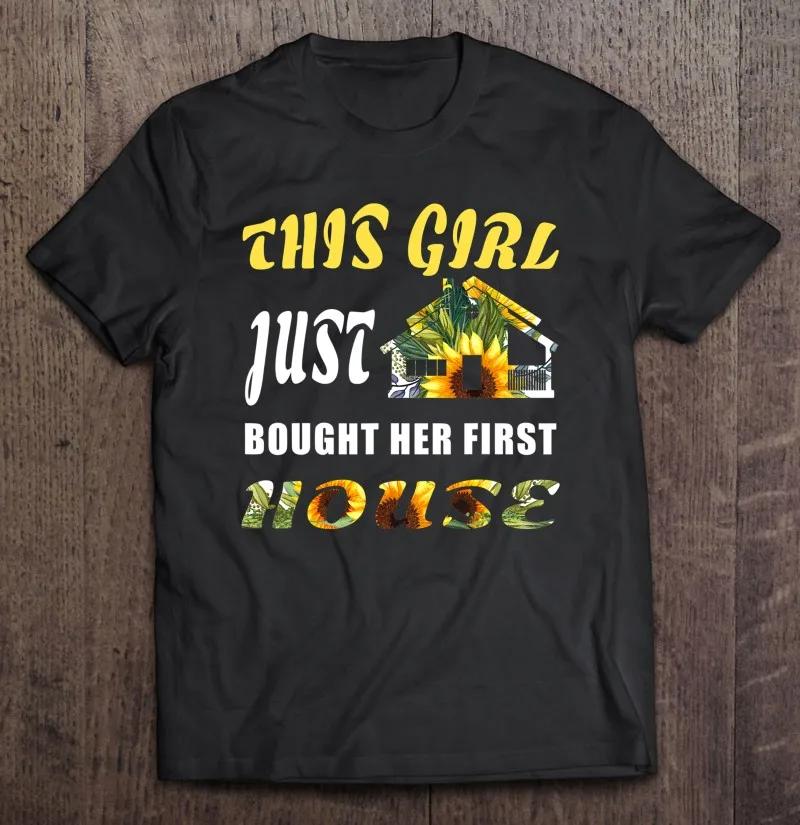 

Футболка мужская оверсайз, новая рубашка с подарком хозяину дома, эта девушка только что купила свой первый дом 2, черная, лето