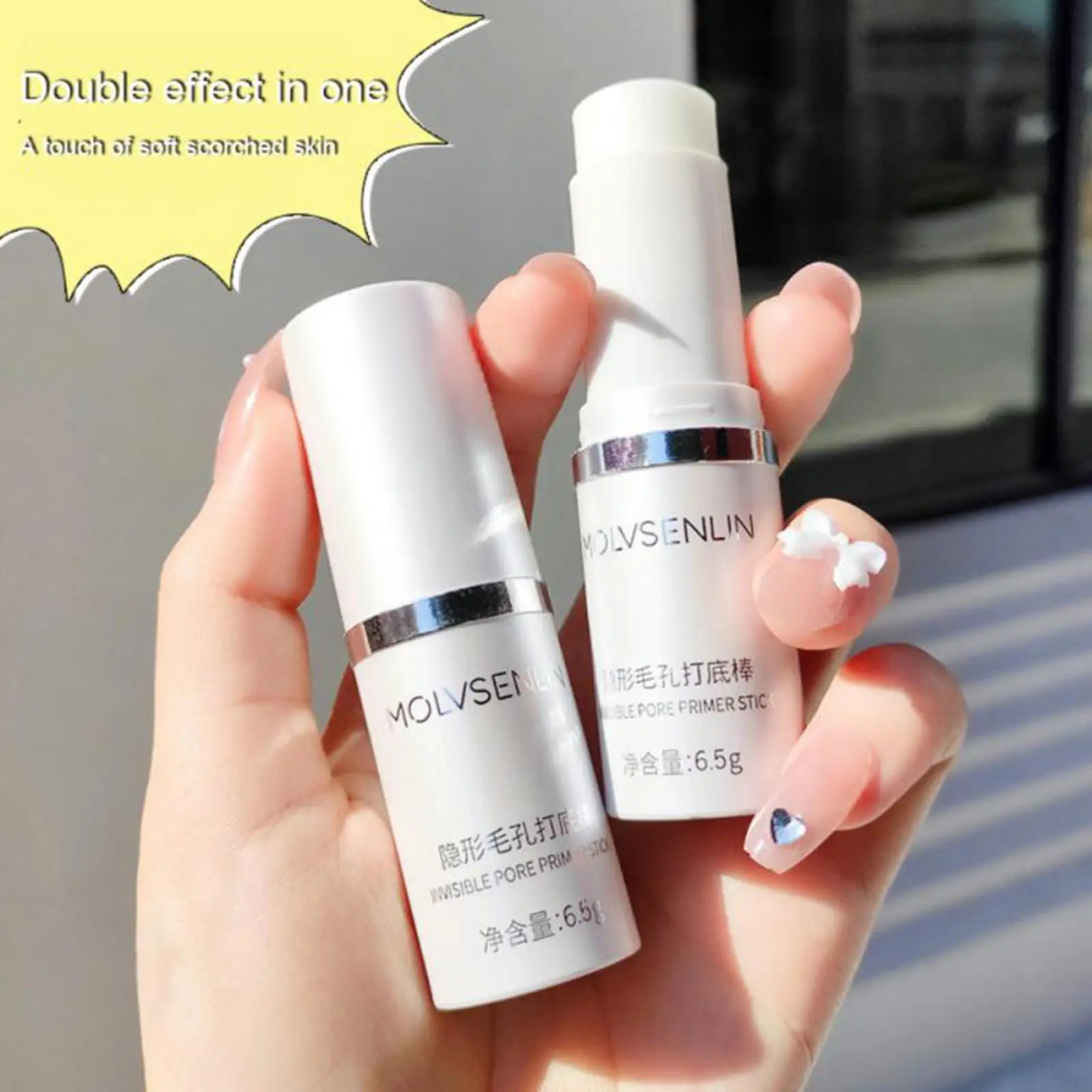 

Invisible Pore Primer Stick Eraser Portable Waterproof Lines Makeup Matte Oil-control Base Primer Face Isolation Gel Smooth A2r1