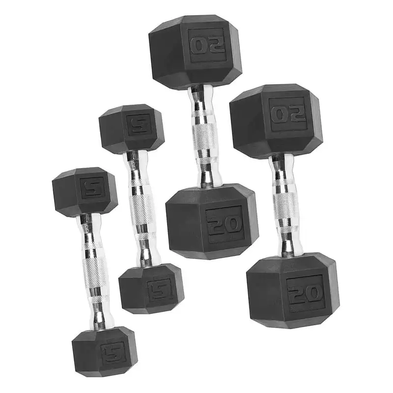 

Weights 50 lb Rubber Hex Dumbbell Weight Set, Includes 2 x 5lb, 2 x 20lb Dumbbells