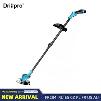 drillpro 12v wireless electric grass trimmer 450w cordless lawn mower set adjustable handheld weeds pruning cutter garden tools