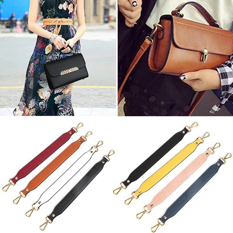 

3cm Wide Shoulder Strap Fashion Female Bag Straps Belt For Handbag Handles PU Leather Short Strap DIY Accessories 37cm Lenth