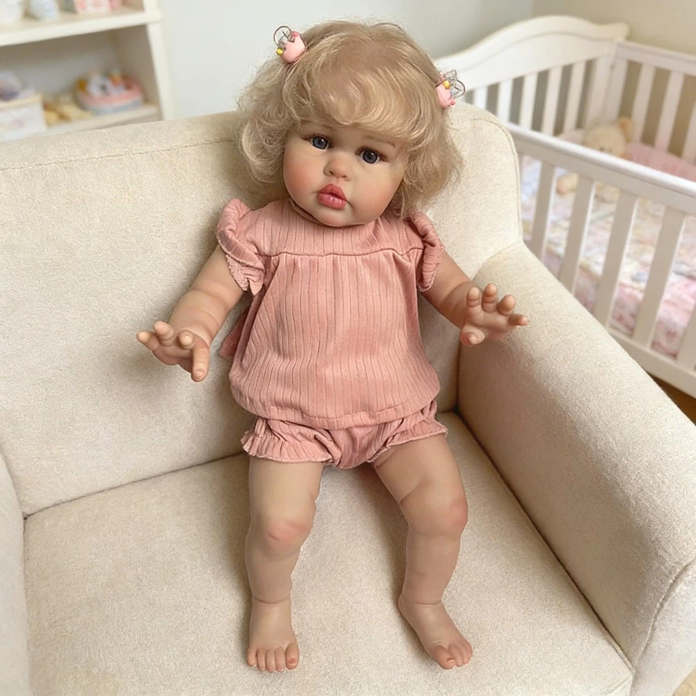 Фото 60 см кукла реборн для малышей Ellie Sweet Baby Girl, ручная роспись, 3D кожа с видимыми венами Muñeca Reborn Bebe para Niñas №2