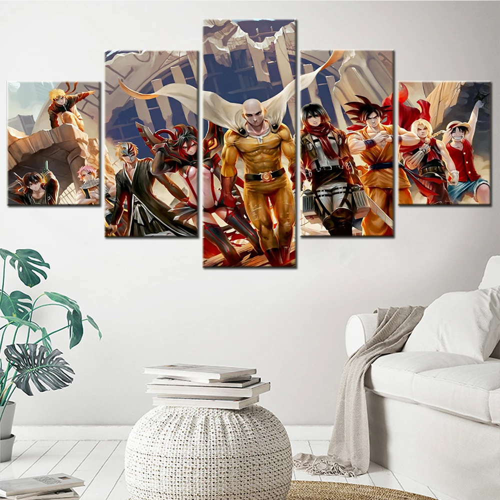 5 шт. HD-картины на холсте с японским аниме |